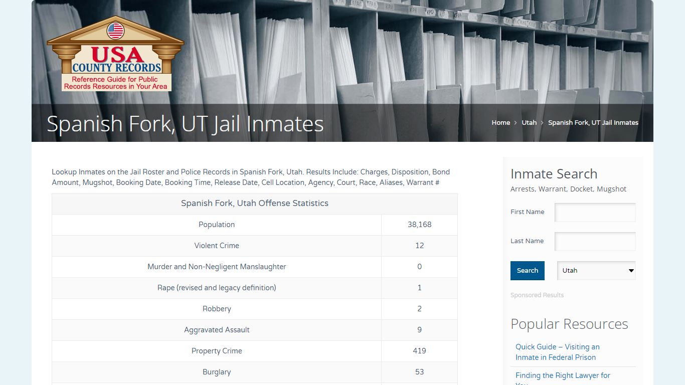 Spanish Fork, UT Jail Inmates | Name Search